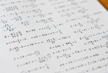 Fototapeta premium Close-up of complex mathematical equations written on paper, homework assignment, trigonometry, formulae