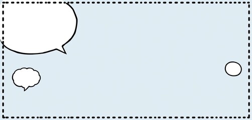 Simple, blank comic book panel background with dotted border and speech bubbles,  panel,  fun