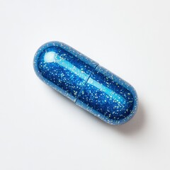 Cosmic Capsule Blue Glitter Pill Photography