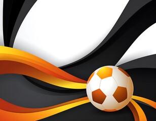 Soccer ball graphic with dynamic waves
