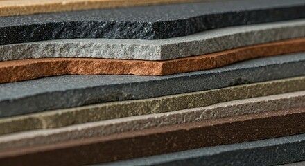 Rustic Stone Tile Samples: Versatile Earthy Colors for Interior Design Projects