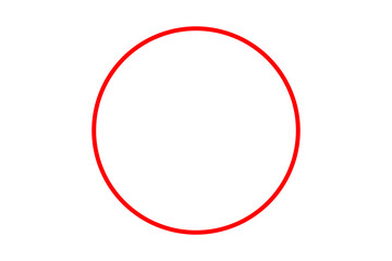 Red circular outline shape icon for highlights, stickers, and graphic design elements
