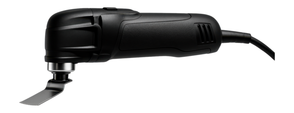 Corded multi-tool with a precision saw blade for intricate trim work.
