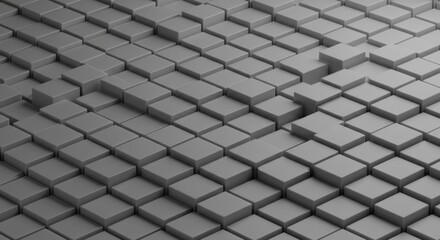 Abstract Gray Cubes 3D Render: Modern Geometric Background for Design Projects