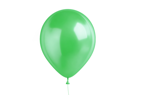 Green Balloon isolated on white transparent background
