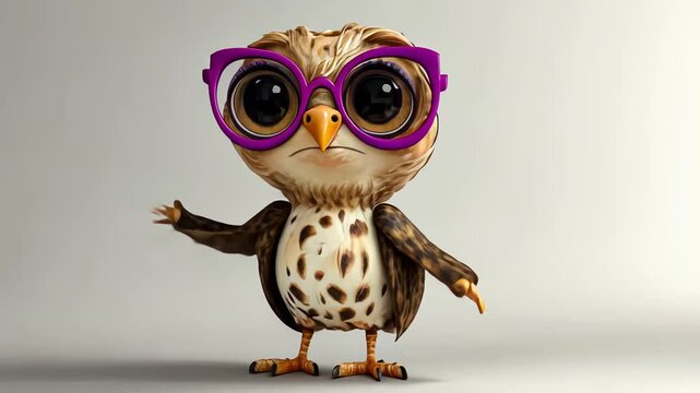 Cute Cartoon Owl Character Illustration Vector Art in Brown Design with Fun Wild Nature Theme