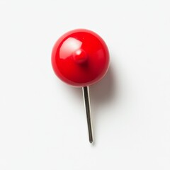Red Push Pin Close-Up, Single Object, Vertical Composition