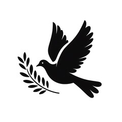 Elegant Dove Silhouette Illustration &ndash; Love and Hope Vector Art