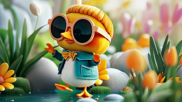 Funny 3D Cartoon Clown Robot Character Toy Illustration for Children Holiday