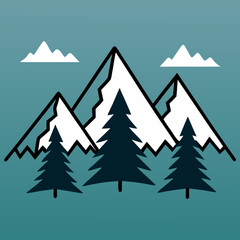 Obraz premium vector illustration of a winter landscape
