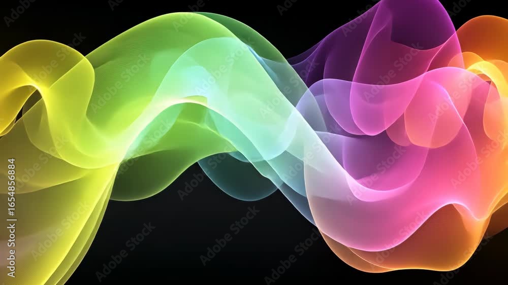 Poster enjoy an enchanting display of swirling colors and light patterns in a dark setting, captivating vie