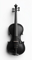 Naklejka premium Black Violin on White Background