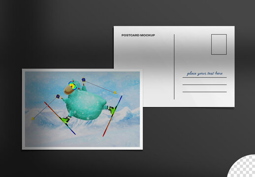Stationery Postcard Flaylay Mockup