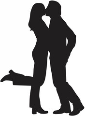 Kissing couple silhouette.eps