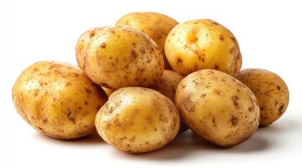 Ultra quality image of close up of potatoes isolated on white background.
