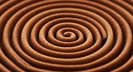 Intricate Spiral of Brown Incense Coil: Aromatic Texture and Design