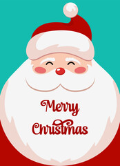 Christmas card with Santa Claus. Traditional design of holiday character for greeting card or banner.