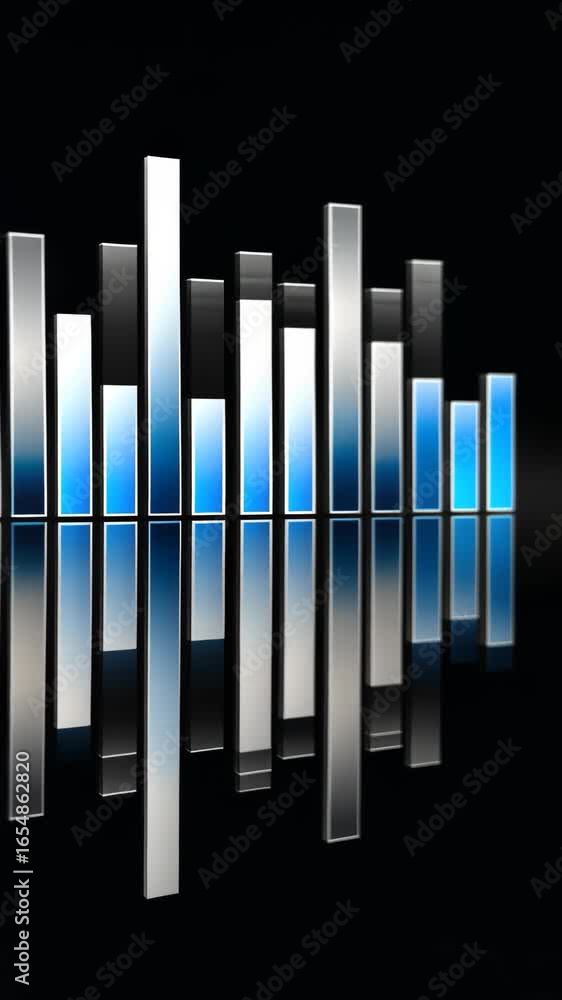 Poster explore a captivating display of sound waves, illustrating vibrant patterns and reflections in a mod