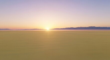 Fototapeta premium Vast Desert Horizon Sunset Mountains Gradient Sky Background Design