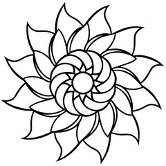 Petal Swirl Vector on White