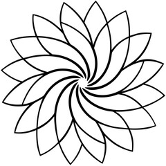 Petal Swirl Vector on White