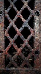 Dark Grey Metal Hexagon Mesh Grate Pattern Texture