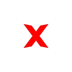 Red x mark symbol isolated on transparent background