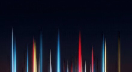 Abstract Neon Light Trails Dark Background Dynamic Design