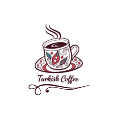 Turkish coffee logo vector design 