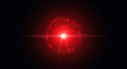 Bright Red Energy Burst with Optical Flare and Radiant Particles