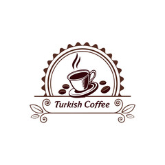 Turkish coffee logo vector design 