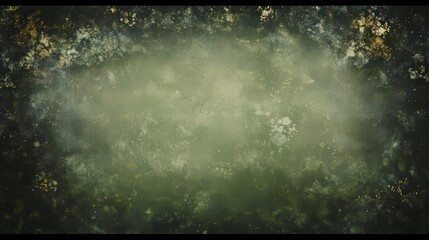 Blurry green background with a few specks of white. The background is a mix of green and brown colors