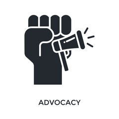 Advocacy Icon Glyph Style. Vector Illustration For Graphic Design