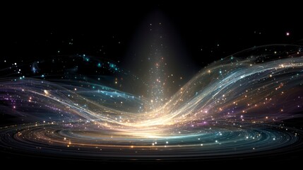 Fototapeta premium Vibrant Abstract Cosmic Background with Bright Light and Sparkles