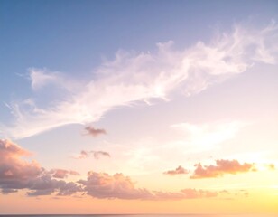 Fototapeta premium Soft sunset clouds over ocean