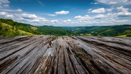 Wooden platform overlooking valley