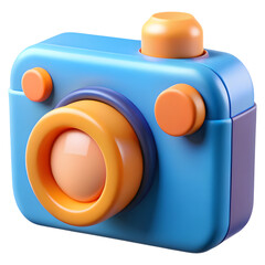 3d icon of camera isolated on transparent background