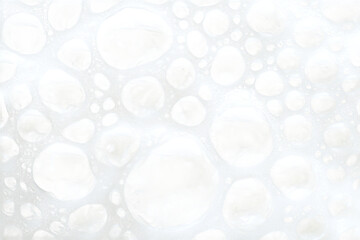 Abstract White Bubbles and Foam Texture, isolated on white transparent background