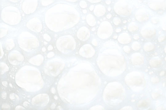 Abstract White Bubbles and Foam Texture, isolated on white transparent background