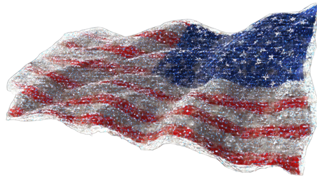 Waving American flag, textured design