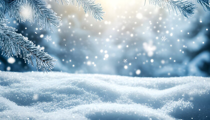 Snowy Christmas Winter Light Background