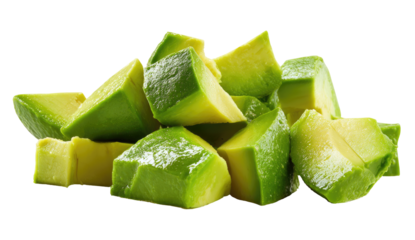 Close-up of diced avocado.  Healthy, vibrant green cubes