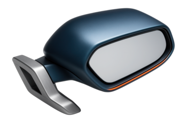 Aerodynamic side mirror with folding mechanism and pearl blue finish
