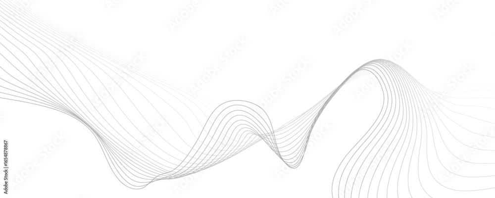 Aufkleber minimal abstract background with gray color curved lines and elegant wave pattern design. digital en