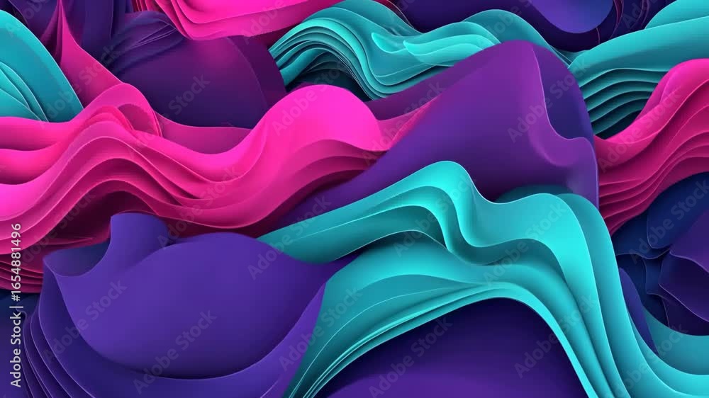 Poster experience dynamic interplay of colors and shapes creating a captivating visual ambiance with flowin