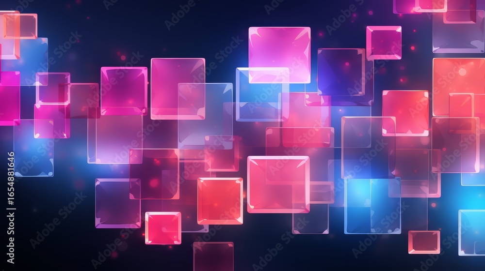 Poster colorful image of many small squares of different colors. the squares are arranged in a way that cre
