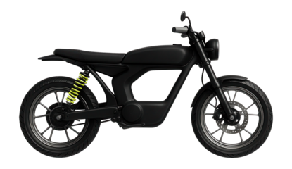 Performance moped featuring a mono-shock rear suspension and alloy wheels