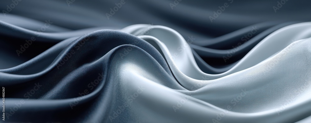 Poster flowing abstract waves in blue and white creating a calming effect