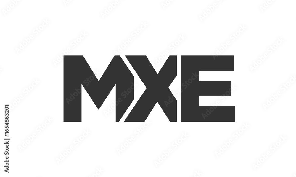 Poster mxe logo design template with strong and modern bold text. initial based vector logotype featuring s