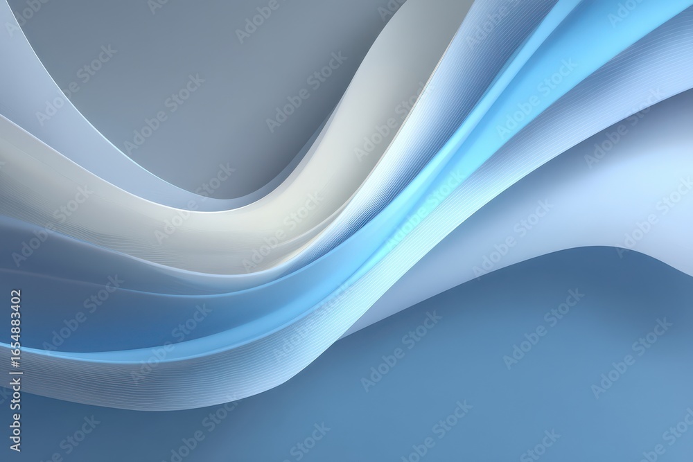 Poster abstract blue and white flowing shapes creating a calming artistic background